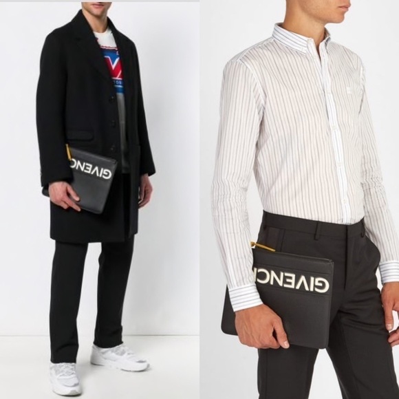 Givenchy Striped Logo Pouch Clutch | UNISEX - Picture 1 of 8
